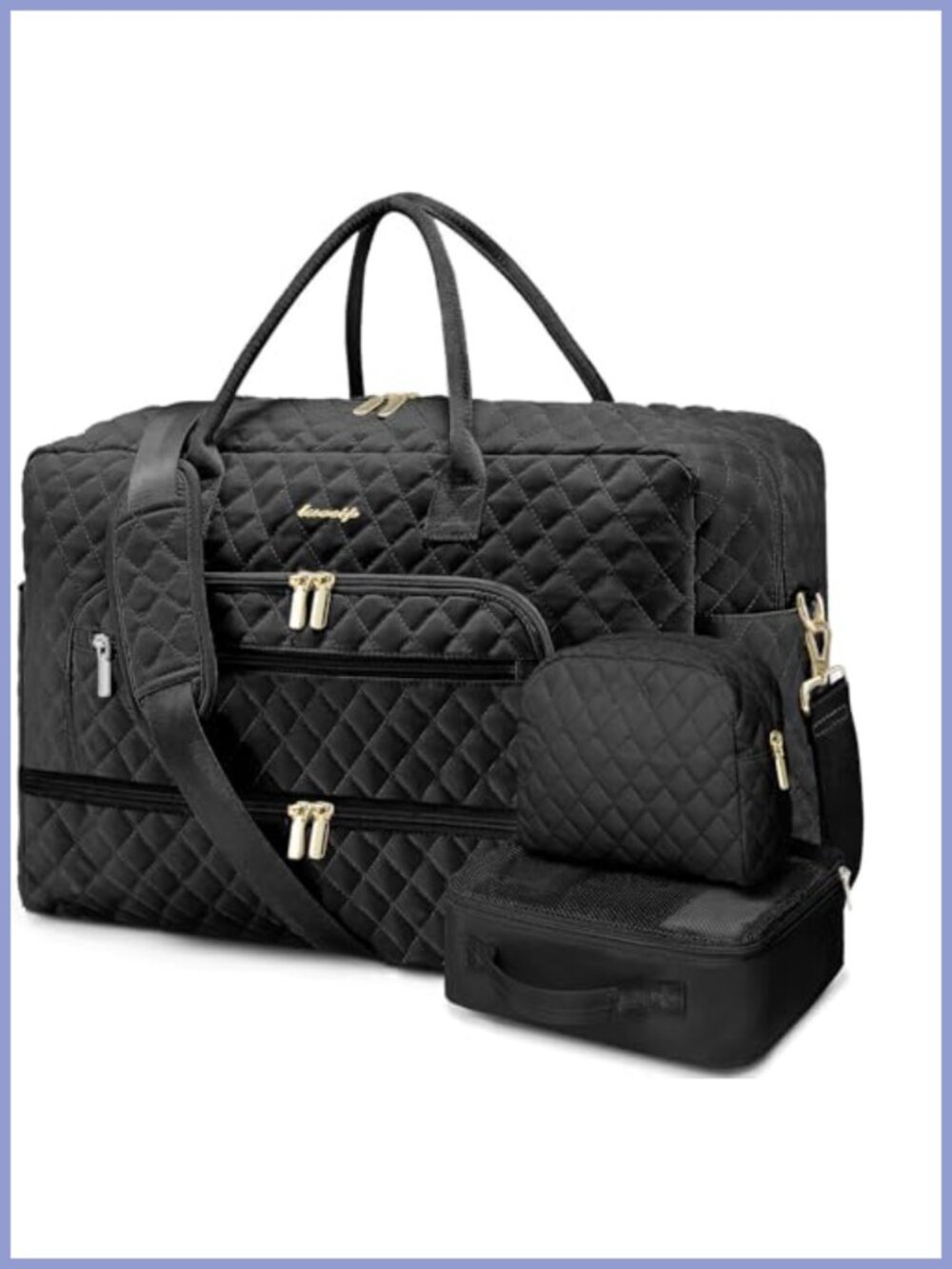 Women Travel Duffel Weekender Carry On Overnight Gym Bag with Shoe Compartment